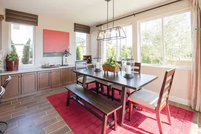 Dining room with new replacement windows in Sacramento
