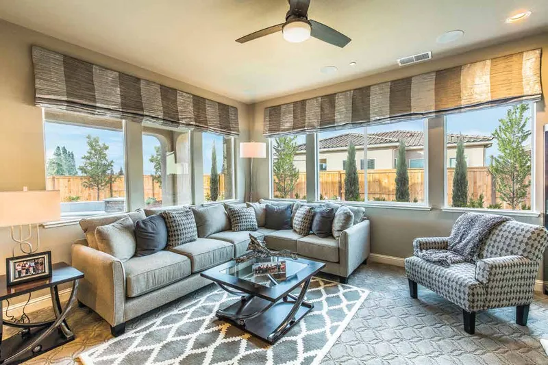 Sacramento living room with new replacement windows — interior view